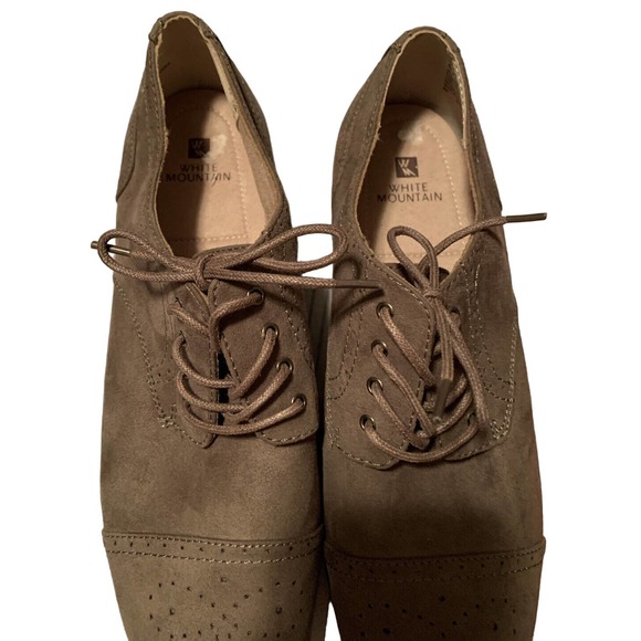 White Mountain Oxford Mens Formal Business Lace-Up Gray Suede Leather Shoe 9.5 M main image 6